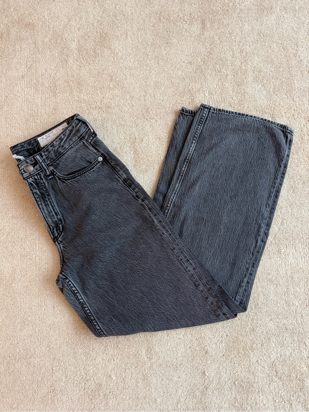 rag & bone Women's Black Logan Wide-Leg Jeans